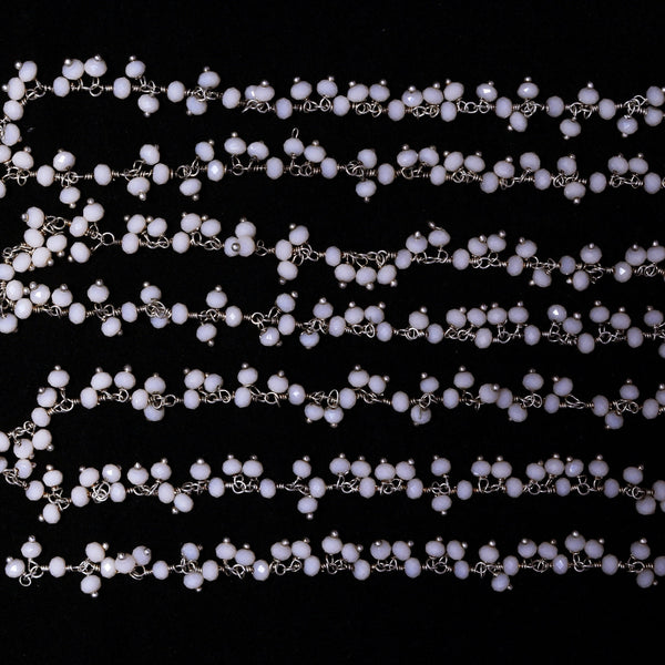 pink opal quartz gemstone bead chain silver, women jewelry making necklaces, earrings, and bracelets bead chain.