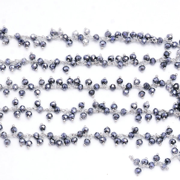 pyrite quartz gemstone bead chain silver, women jewelry making necklaces, earrings, and bracelets bead chain.
