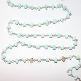 peruvian opal blue natural semi-precious gemstone beads silver rosary chain for a necklace, earrings, anklet, and bracelet making.