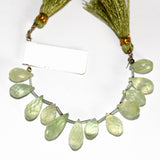 Prehnite Jewelry Gemstone Necklace Beads- Pear/Teardrop Faceted Handmade Natural Prehnite is Perfect For DIY Jewelry Making Earrings