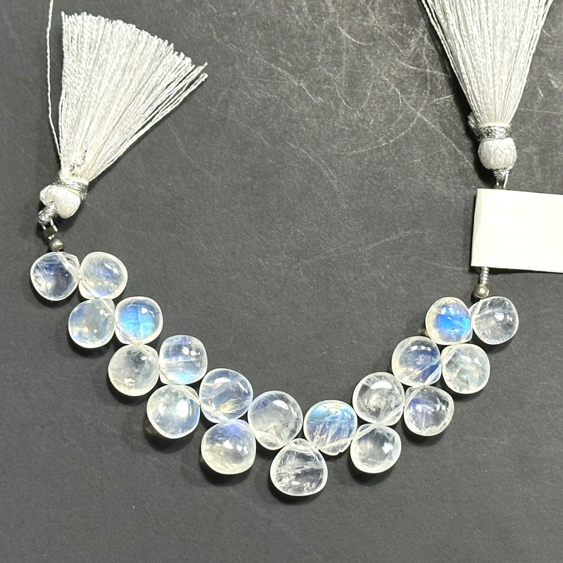 Rainbow Moonstone Smooth Heart 4 inch Bead Strand 5-5.5mm & 16 Cts Natural Semi Precious Gemstone Birthstone Women Jewelry Making Crafts DIY