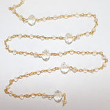 Clear Quartz gemstone faceted rondelle bead 3-4mm rosary coin chain women jewelry making necklaces, earrings, anklets, and bracelets.