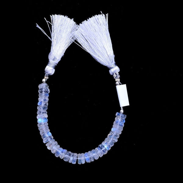 Rainbow Moonstone Faceted Rondelle 4 inch Bead Strand 5mm & 22 Cts Natural Semi Precious Gemstone Birthstone Women Jewelry Making Crafts DIY