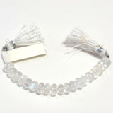 Rainbow Moonstone Smooth Rondelle 4 inch Bead Strand 7-8mm & 42 Cts Natural Semi Precious Gemstone Birthstone Women Jewelry Making Crafts