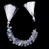 Rainbow Moonstone Faceted Teardrop 4 inch Bead Strand 4.5X7-5X11mm & 19 Cts Natural Semi Precious Gemstone Birthstone Women Jewelry Making