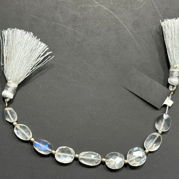 Siloni Moonstone Faceted Flat Tumble 4 inch Bead Strand 10.5X10.5-10.5X11mm & 29 Cts Natural Semi Precious Gemstone Birthstone Chakra Crafts