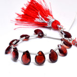 Garnet natural semi-precious gemstone bead strands, pear-shaped 4-inch long bead strand, faceted bead size 6mm handmade gemstone bead strand 27 Carat, women jewelry making necklaces, earrings, and bracelets bead strands.