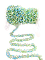 green & blue chalcedony semi-precious gemstone beads 24k gold plated over silver rosary chain for a necklace, earrings, anklet, and bracelet making.