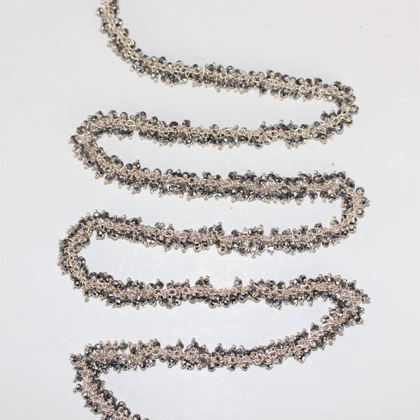 pyrite semi-precious gemstone beads 24k gold plated over silver rosary chain for a necklace, earrings, anklet, and bracelet making.