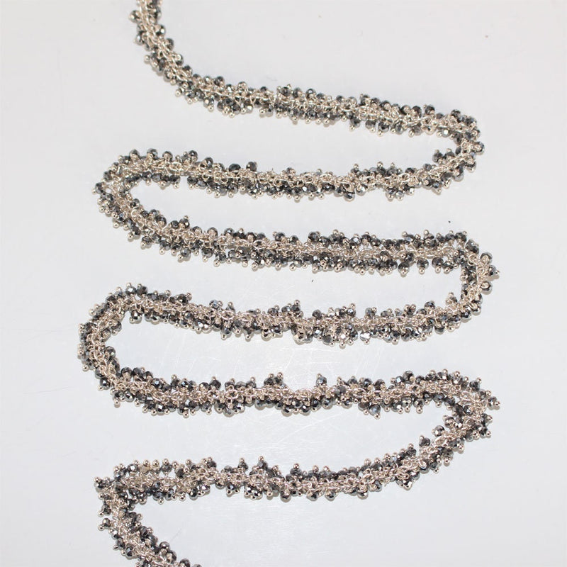pyrite semi-precious gemstone beads 24k gold plated over silver rosary chain for a necklace, earrings, anklet, and bracelet making.