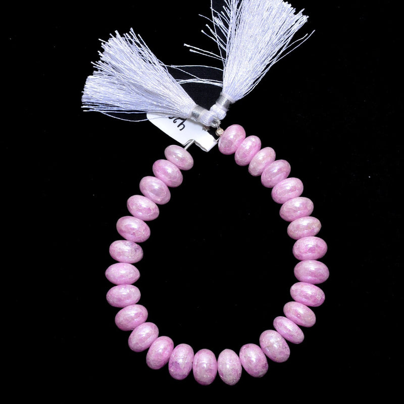 Pink Grapolite natural semi-precious gemstone bead strands, rondelle-shaped 4-inch long bead strand, faceted bead size 11.5mm handmade gemstone bead strand 106 Carat, women jewelry making necklaces, earrings, and bracelets bead strands.