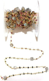multi tourmaline & Labradorite Box birthstone month October, zodiac sign Libra.