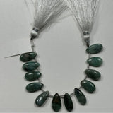 Emerald Smooth Pear 4 inch Bead Strand 6X11.5-6.5X13mm & 26 Cts Natural Semi Precious Gemstone Birthstone Women Jewelry Making Necklace DIY