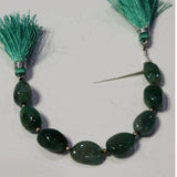 Emerald Smooth Tumble 4 inch Bead Strand 8X10.5-9.5X13.5mm & 40 Cts Natural Semi Precious Gemstone Birthstone Women Jewelry Making Crafts