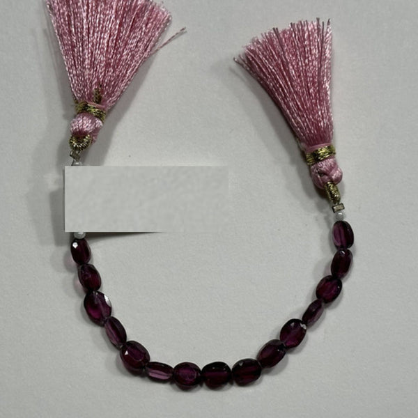 Garnet Faceted Oval 4 inch Bead Strand 6X7-6X9mm & 19 Cts Natural Semi Precious Gemstone Birthstone Women Jewelry Making Crafts