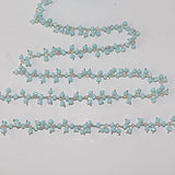 amazonite gemstone bead chain 24k gold plated over silver, women jewelry making necklaces, earrings, and bracelets bead chain.