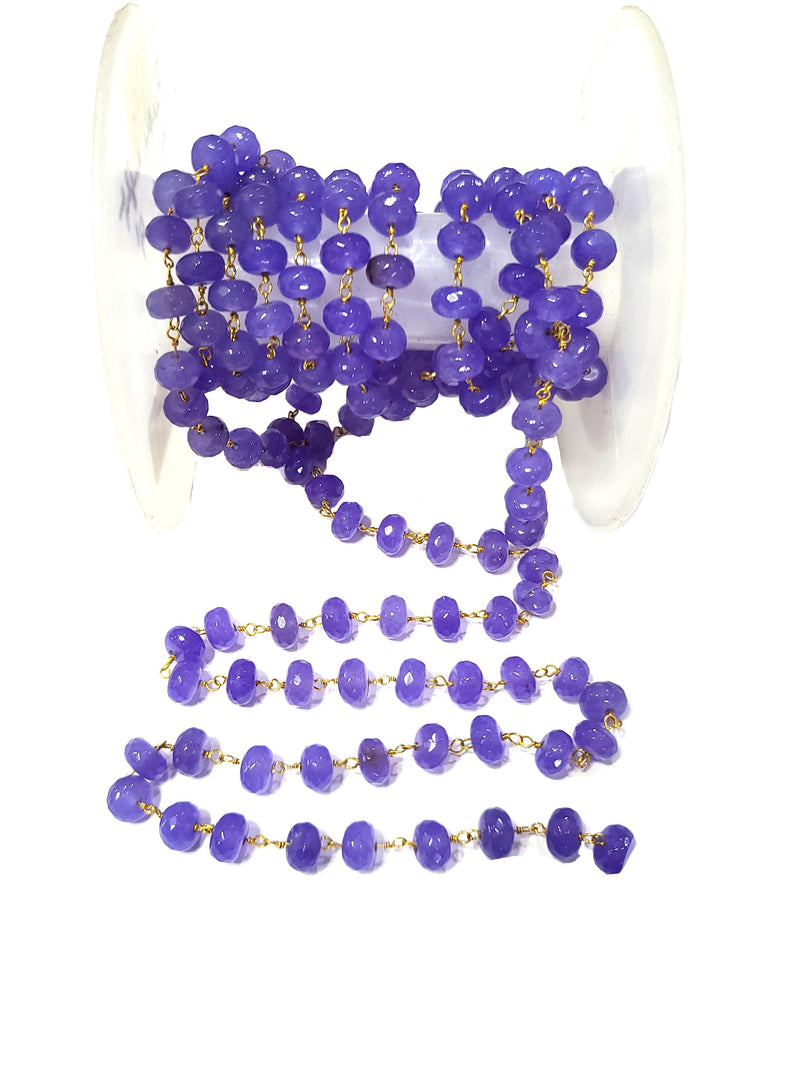purple jade semi-precious gemstone beads black oxidized antique rosary chain for a necklace, earrings, anklet, and bracelet making.