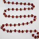ruby jade semi-precious gemstone beads black oxidized antique rosary chain for a necklace, earrings, anklet, and bracelet making.