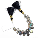 Labradorite Faceted Pear 4 inch Bead Strand 8X12.5-9X19mm & 38 Cts Natural Semi Precious Gemstone Birthstone Women Jewelry Making Crafts DIY