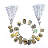 Labradorite Smooth Pear 4 inch Bead Strand 6.5X9.5-8.5X11mm & 22 Cts Natural Semi Precious Gemstone Birthstone Women Jewelry Making Crafts