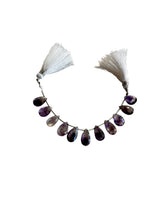 AAA Moss Amethyst Pear Beads | Faceted Gemstone, 4 Inch Strand