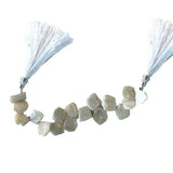 Mystic White Sillimanite Smooth Slice Beads | Natural Gemstone | 44 Carats | 4 Inch Strand | Birthstone | Jewelry Making | DIY Crafts