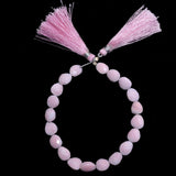 Pink Opal Faceted Flat Tumble 4 inch Bead Strand 9X10-8.5X11.5mm & 20 Cts Natural Semi Precious Gemstone Birthstone Women Jewelry Making DIY