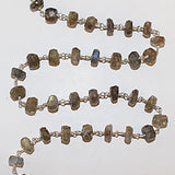 labradorite natural semi-precious gemstone beads silver rosary chain for a necklace, earrings, anklet, and bracelet making.