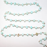 peruvian opal natural semi-precious gemstone beads silver rosary chain for a necklace, earrings, anklet, and bracelet making.
