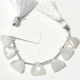 Rainbow Moonstone Faceted Triangle 4 inch Bead Strand 5.5X9-6.5X13mm & 21 Cts Natural Semi Precious Gemstone Birthstone Women Jewelry Making