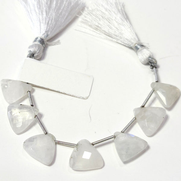Rainbow Moonstone Faceted Triangle 4 inch Bead Strand 5.5X9-6.5X13mm & 21 Cts Natural Semi Precious Gemstone Birthstone Women Jewelry Making