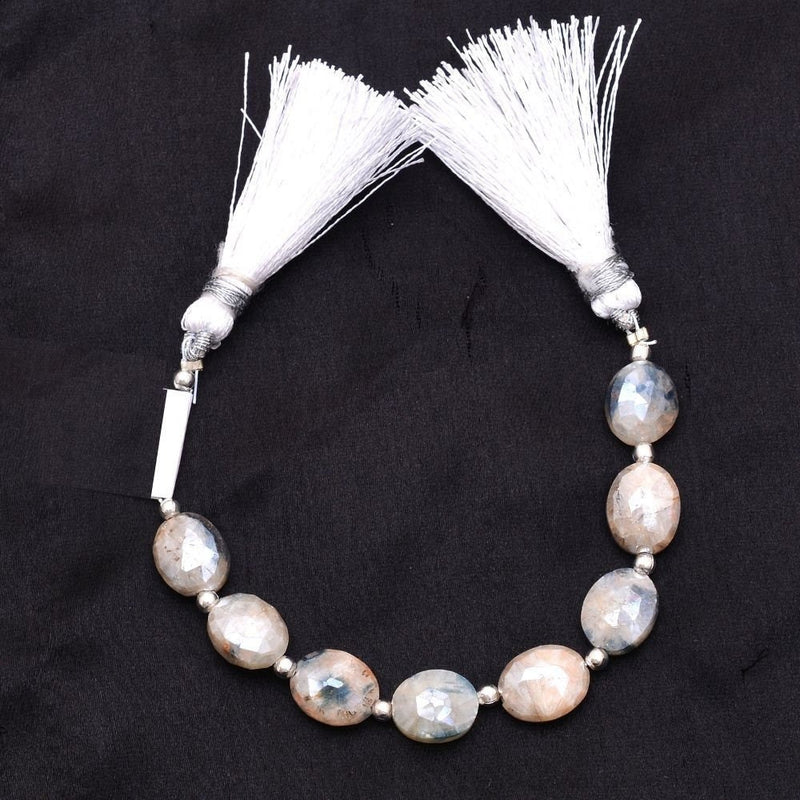Silverite Faceted Oval 4 inch Bead Strand 7.5X9.5-7.5X10mm & 27 Cts Natural Semi Precious Gemstone Birthstone Women Jewelry Making Crafts
