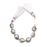 AAA Silverite Pear Beads | Faceted Gemstone Strand, 4 Inch