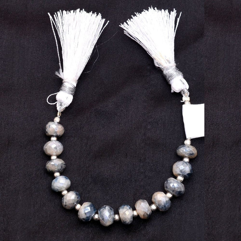 Silverite Faceted Rondelle 4 inch Bead Strand 7mm & 30 Cts Natural Semi Precious Gemstone Birthstone Women Jewelry Making Necklace Chakra