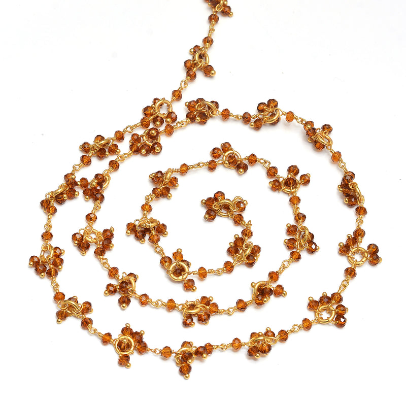 citrine gemstone bead chain 24k gold plated over silver, women jewelry making necklaces, earrings, and bracelets bead chain.
