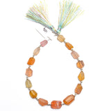 Yellow Sapphire Faceted Tumble 4 inch Bead Strand 6.5X8.5-7X10mm & 35 Cts Natural Semi Precious Gemstone Birthstone Women Jewelry Making DIY