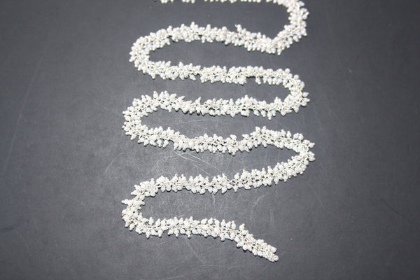 pearl semi-precious gemstone beads 24k gold plated over silver rosary chain for a necklace, earrings, anklet, and bracelet making.