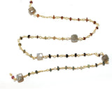multi tourmaline & Labradorite Box semi-precious gemstone beads 24k gold plated over silver rosary chain for a necklace, earrings, anklet, and bracelet making.