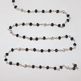 black pyrite semi-precious gemstone beads 24k gold plated over silver rosary chain for a necklace, earrings, anklet, and bracelet making.