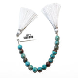 Turquoise Sillicatite natural semi-precious gemstone bead strands, round-shaped 4-inch long bead strand, faceted bead size 5mm handmade gemstone bead strand 28 Carat, women jewelry making necklaces, earrings, and bracelets bead strands.
