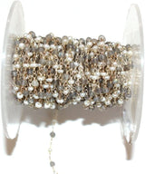 labradorite & Freshwater Pearl birthstone month August, zodiac sign Aquarius.