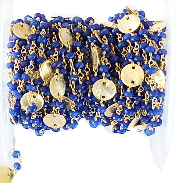 tanzanite gemstone bead chain 24k gold plated over silver, women jewelry making necklaces, earrings, and bracelets bead chain.