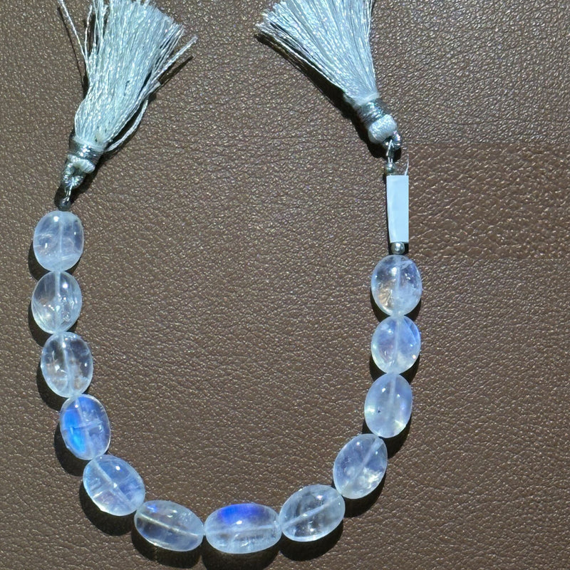 Rainbow Moonstone natural semi precious gemstone bead strands, oval shaped bead strand, smooth bead size 8mm handmade gemstone bead strand 22 Carat, women jewelry making necklaces, earrings, and bracelets bead strands.