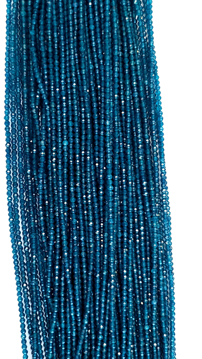Dark Blue Chalcedony Rondelle Gemstone Beads
