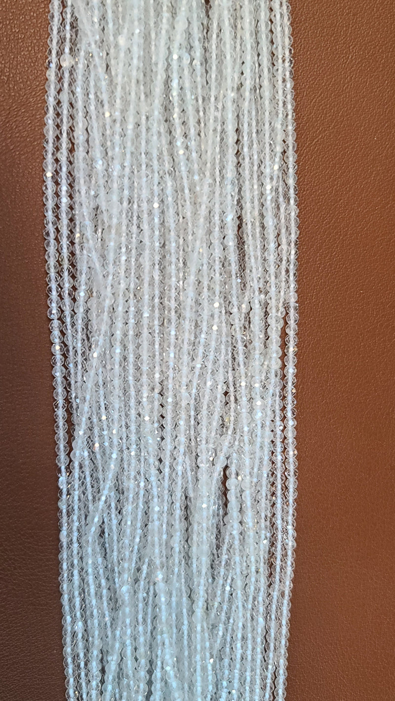 Clear Quartz Coated Rondelle Gemstone Beads