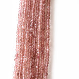 Straberry Quartz Rondelle Gemstone Beads