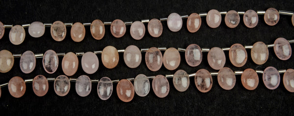 Morganite Smooth Oval 8 inch Bead Strand Natural Semi Precious Gemstone Birthstone DIY Women Jewelry Making Necklace Earrings Craft Bracelet