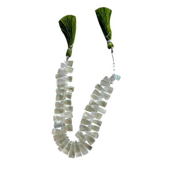 Natural Green Amethyst Faceted Pyramid Beads – AAA Prasiolite Strand, 145ct | Jewelry Making