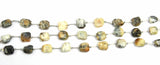 Dendrite Opal Faceted Tumble 8 inch Bead Strand Natural Semi Precious Gemstone Birthstone DIY Women Jewelry Making Necklace Earrings Craft