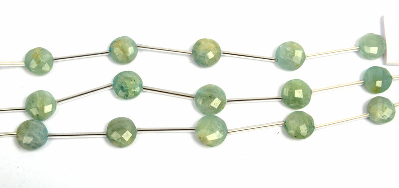 Aquamarine Puffy Coin Beads